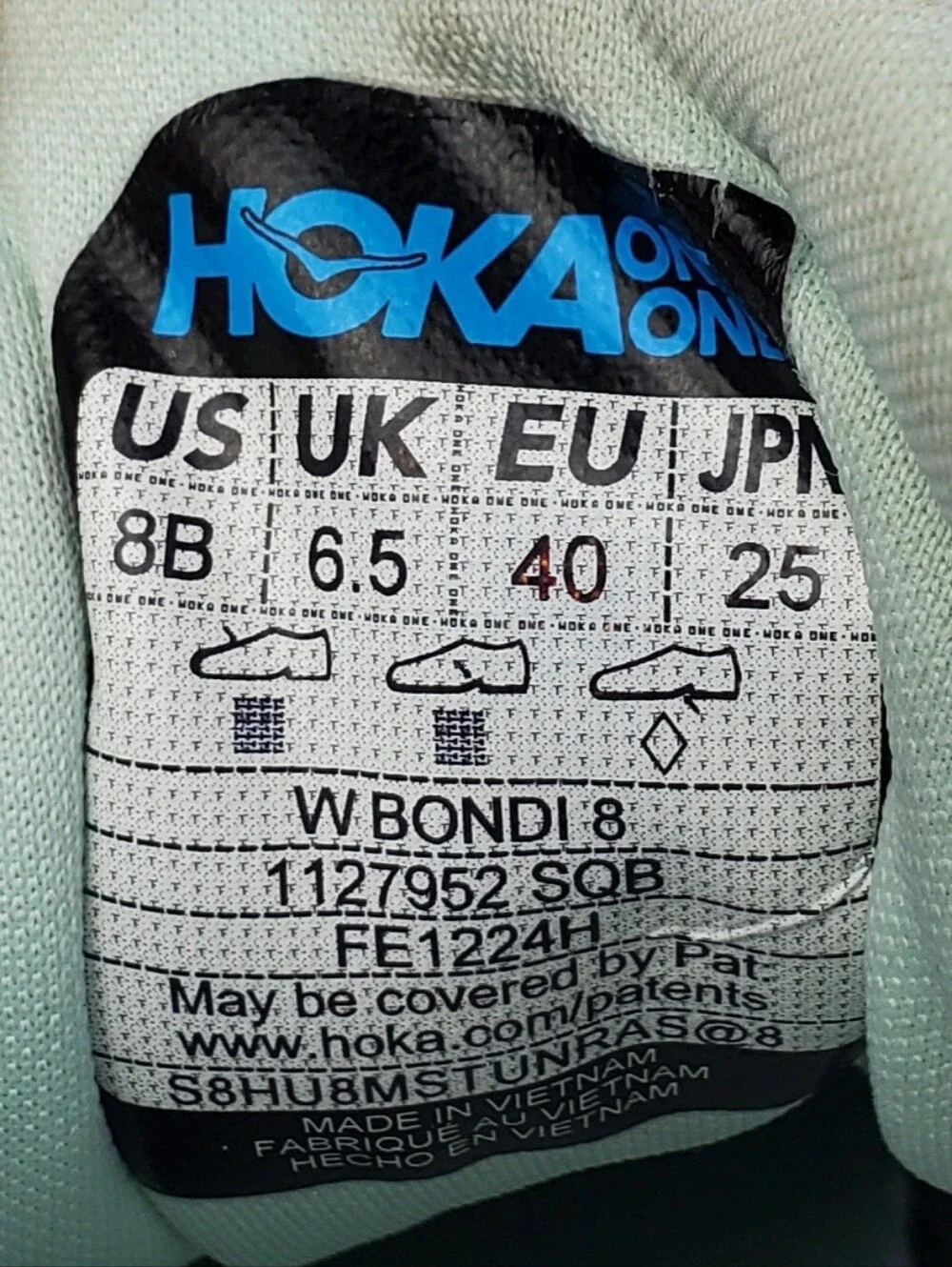 Hoka Womens Bondi 8 Stardust Aqua Breeze Running Shoes READ - Size 8 - GUC